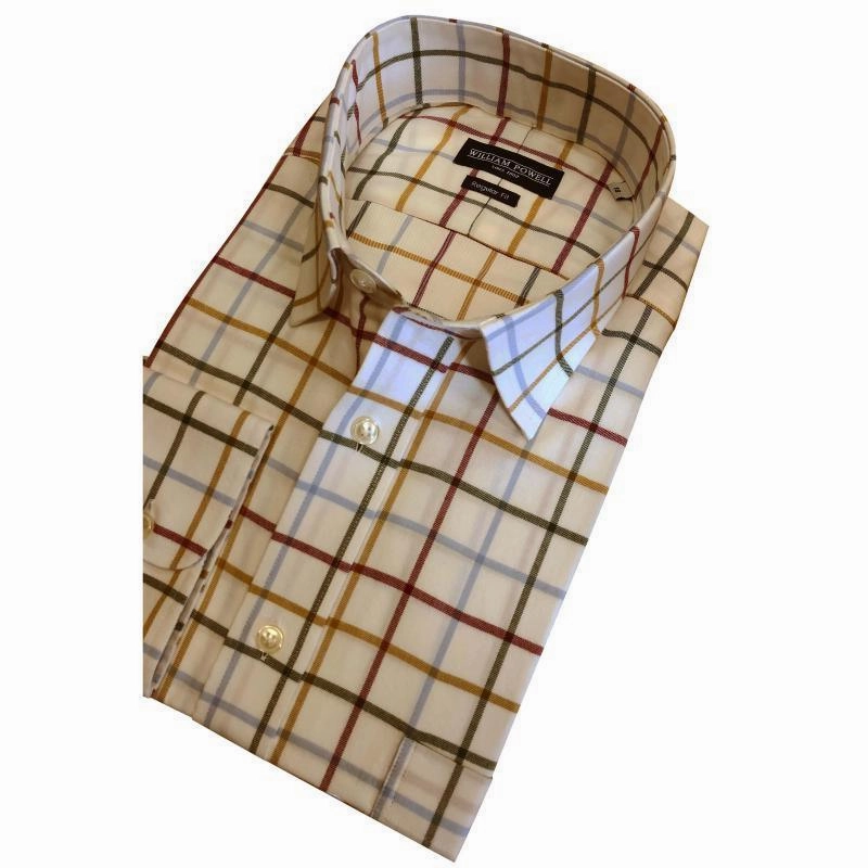Limited Stock Offer William Powell Country Check Regular Fit Mens Shirt - Mulberry/Sky