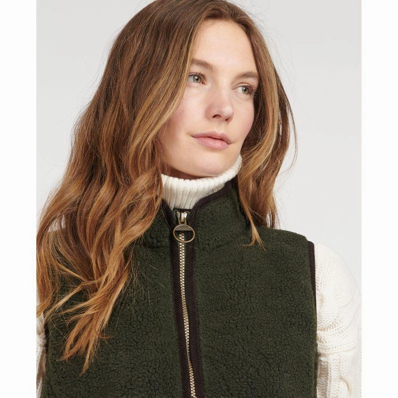 Special Price Offer Barbour Burford Ladies Fleece Gilet - Olive/Classic