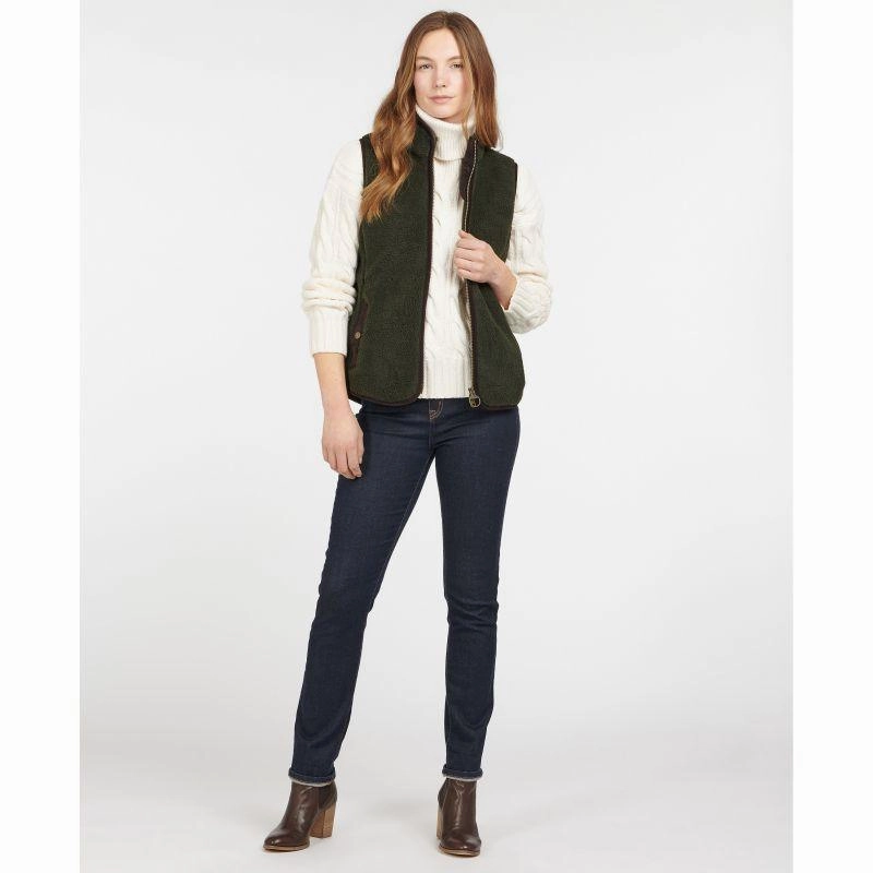 Sweet Deal Inside Barbour Burford Ladies Fleece Gilet - Olive/Classic