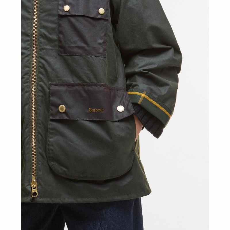 Barbour Luella Ladies Wax Jacket - Fern/Ancient Tartan Clearance Alert Now Flash Deal Alert
