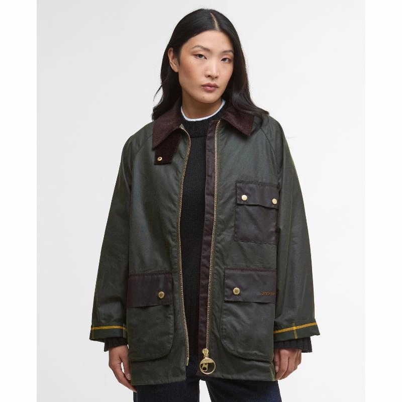 Online Exclusive Deal Barbour Luella Ladies Wax Jacket - Fern/Ancient Tartan