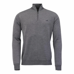 Mega Discount Event Clearance Event Laksen Norfolk 1/4 Zip Merino Mens Jumper - Overcast