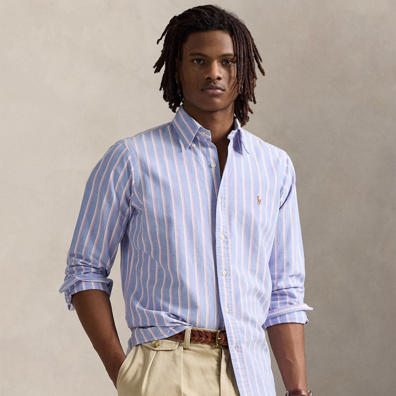 Polo Ralph Lauren Long Sleeve Sport Shirt Custom Blue / Pink Flash Discount Today Mega Sale Now