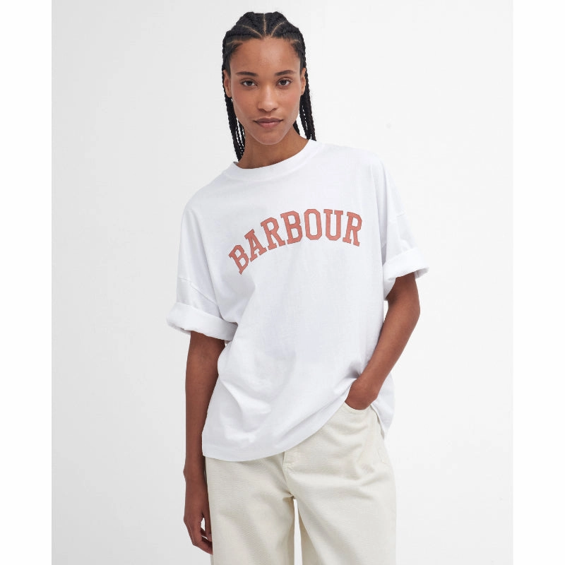 Barbour Elisha Ladies T-Shirt - White Gift Sale Event Special Surprise Sale