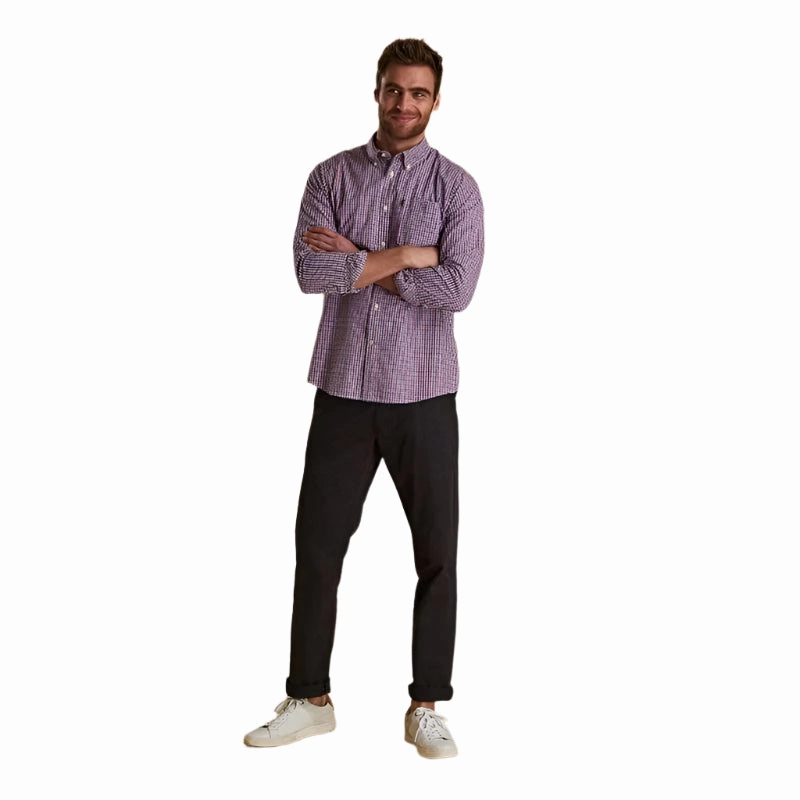 Barbour Gingham Tailored Fit Mens Shirt - Red MustHave Steals
