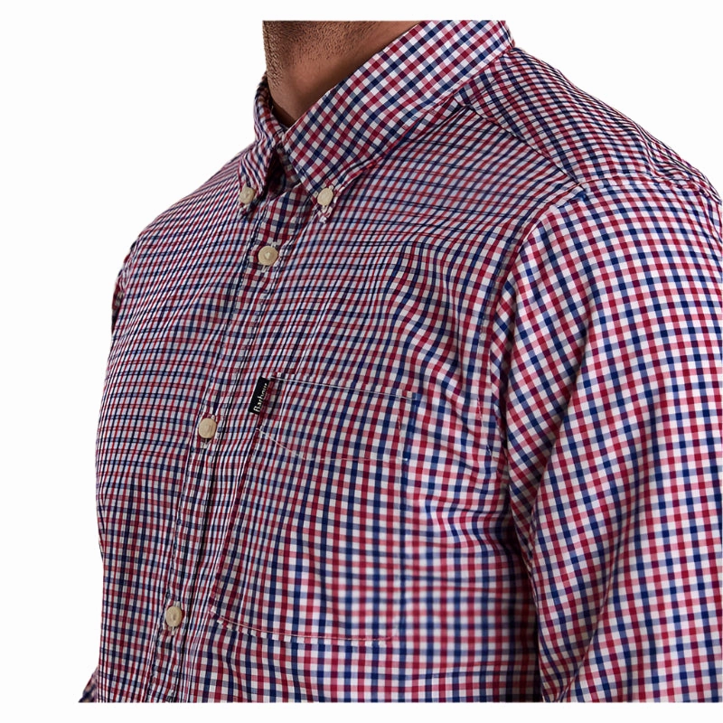 Daily Special Offer Biggest Savings Now Barbour Gingham Tailored Fit Mens Shirt - Red