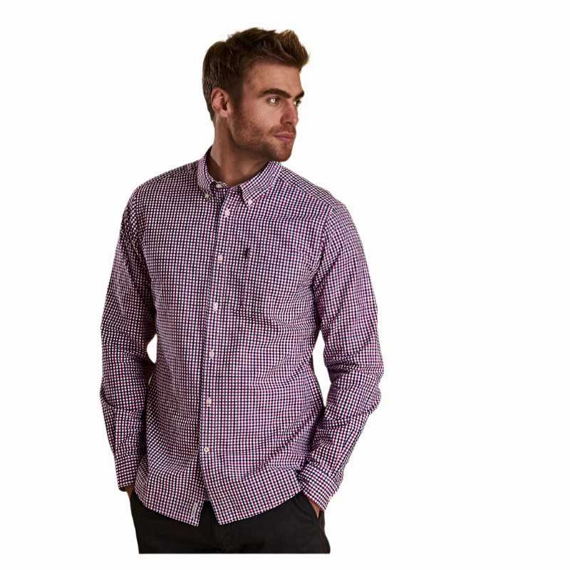 MustHave Deals Shop Hot Deals Barbour Gingham Tailored Fit Mens Shirt - Red
