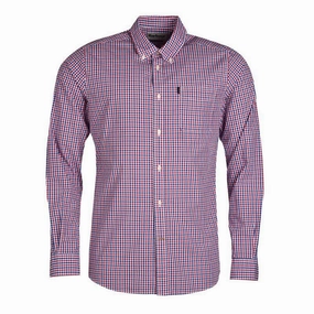 Barbour Gingham Tailored Fit Mens Shirt - Red Limited Stock Alert Online Deal Frenzy