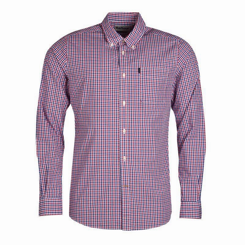Barbour Gingham Tailored Fit Mens Shirt - Red Limited Stock Alert Online Deal Frenzy