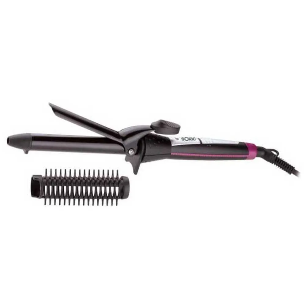 Solac Hair Curling Iron, Ceramic-Coated Iron & Extra Volume Accessory, Black