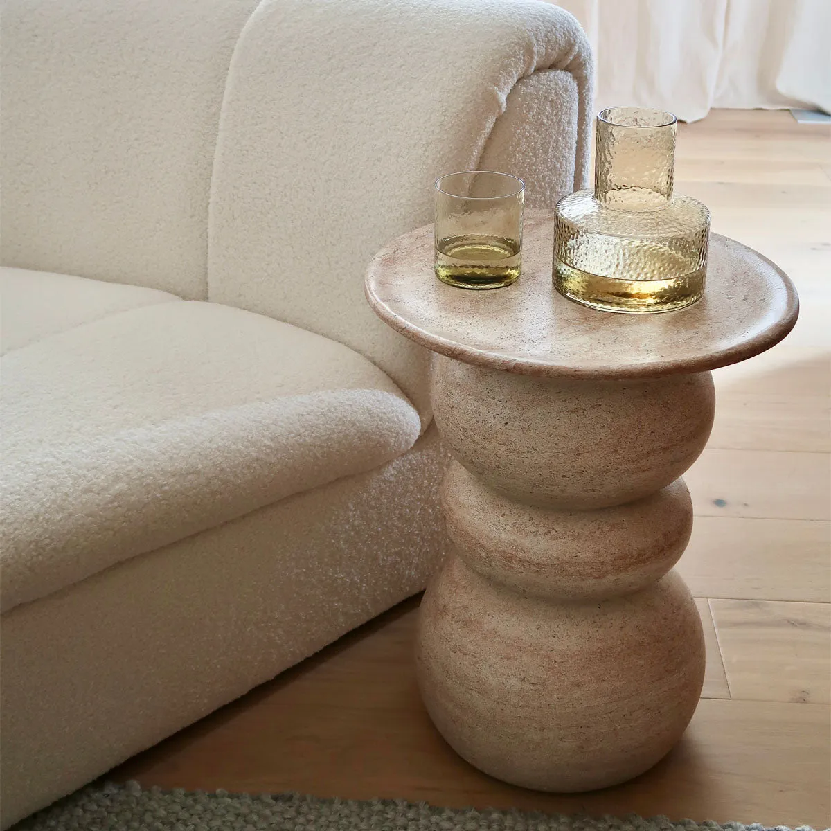 Sorrento Side Table (Travertine Finish)