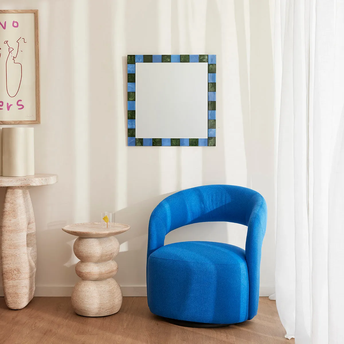 Sorrento Side Table (Travertine Finish)