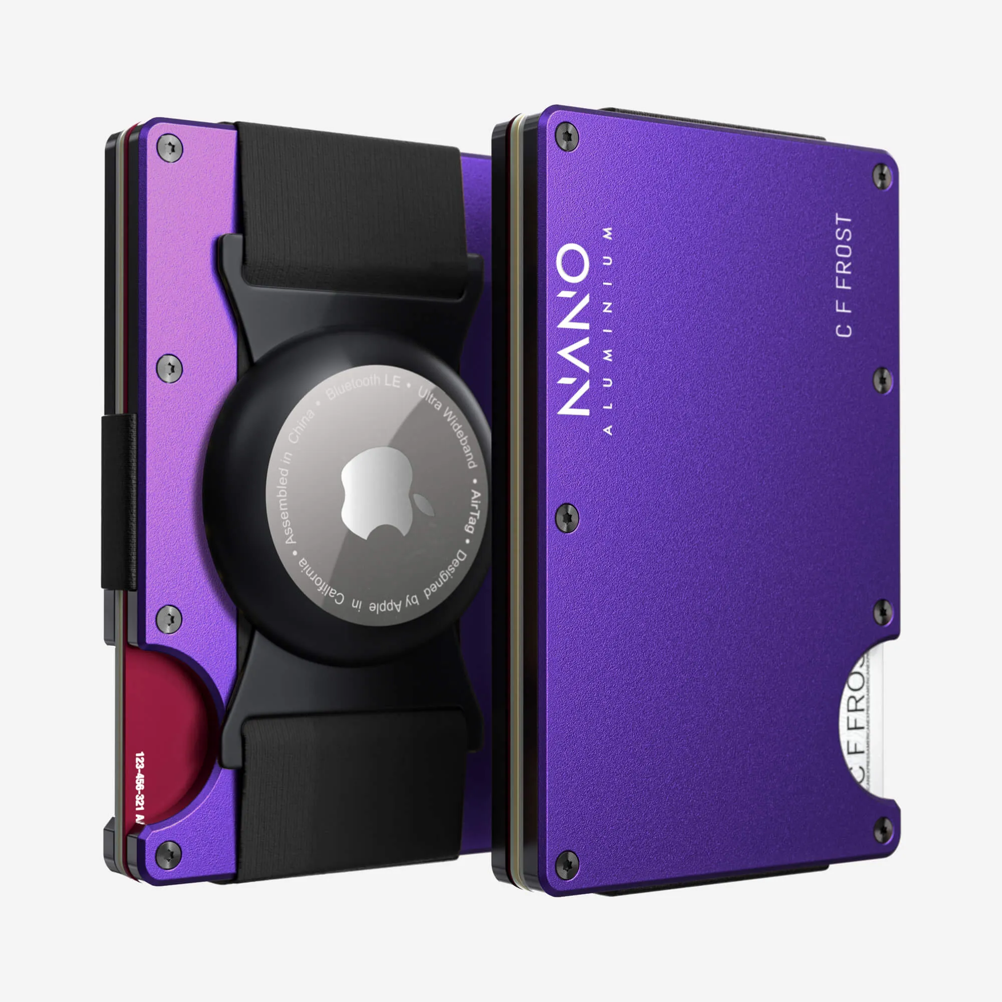 Personalised Airtag Cash Strap Wallet (Nebula Purple) Clearance Sale Save More Now