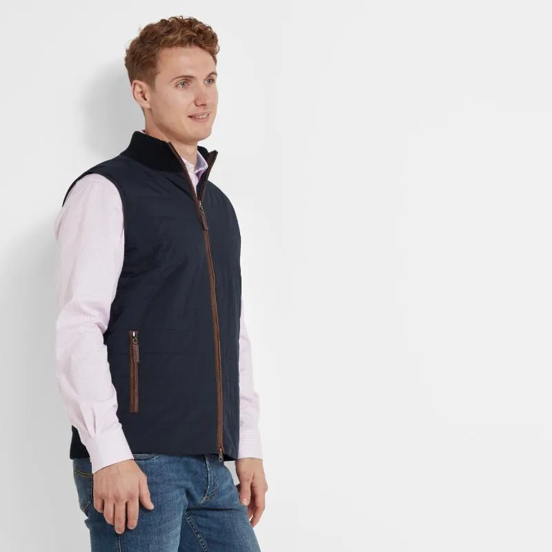 Sale Ending Soon Todays Special Savings Schoffel Hybrid Lamsbwool Aerobloc Mens Gilet - Navy
