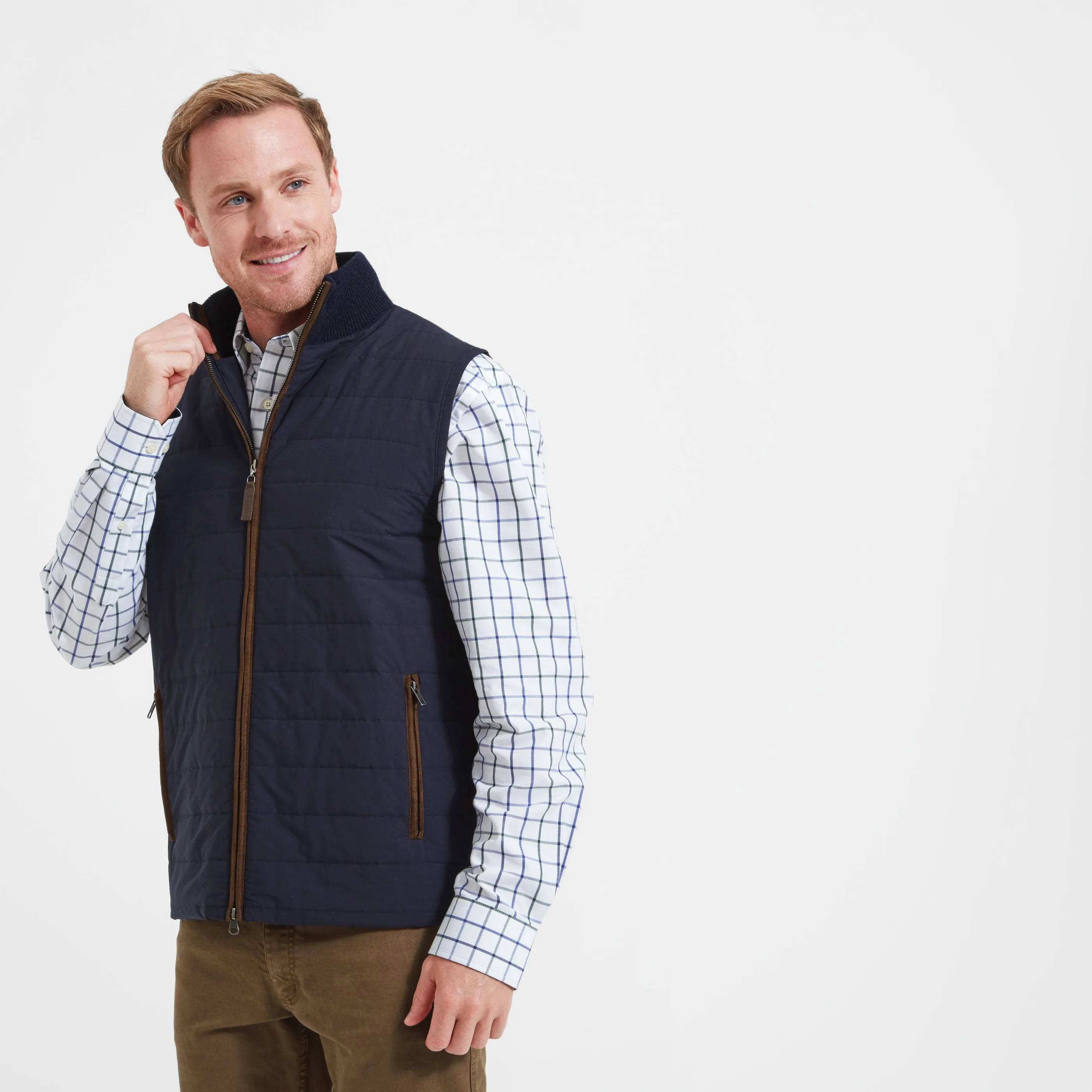 Schoffel Hybrid Lamsbwool Aerobloc Mens Gilet - Navy Shop Today Save