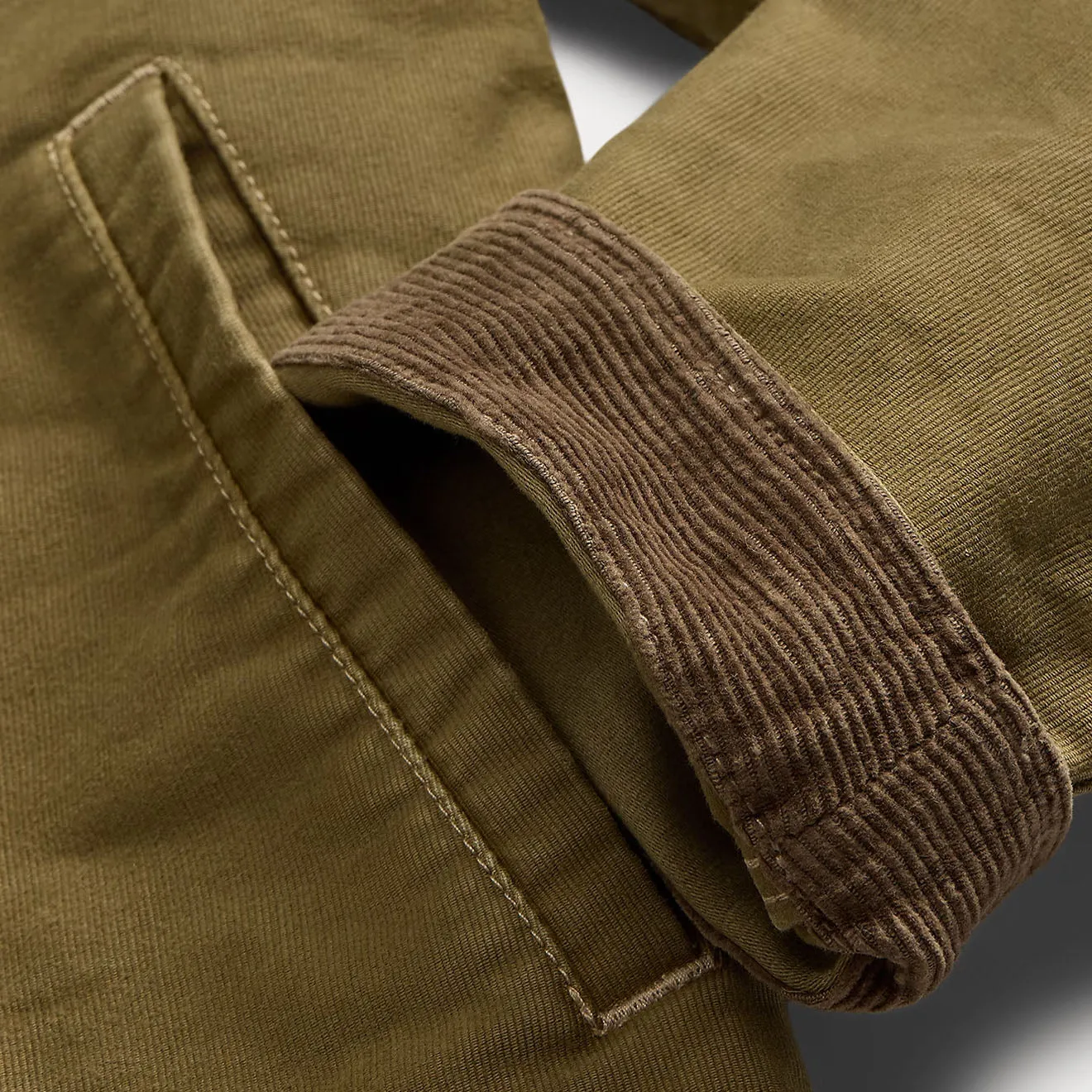 Grab It Fast Big Hot Sale Rrl By Ralph Lauren Corduroy-Collar Cotton Deck Jacket Khaki Drab