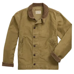 Rrl By Ralph Lauren Corduroy-Collar Cotton Deck Jacket Khaki Drab Trending Now Discount