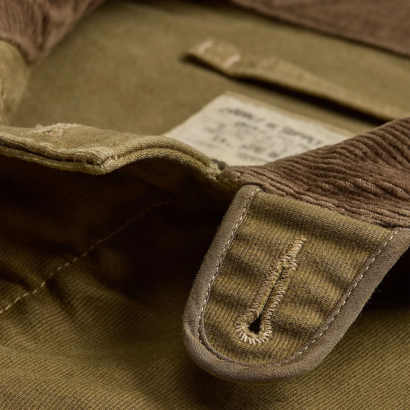 Rrl By Ralph Lauren Corduroy-Collar Cotton Deck Jacket Khaki Drab Todays Steal