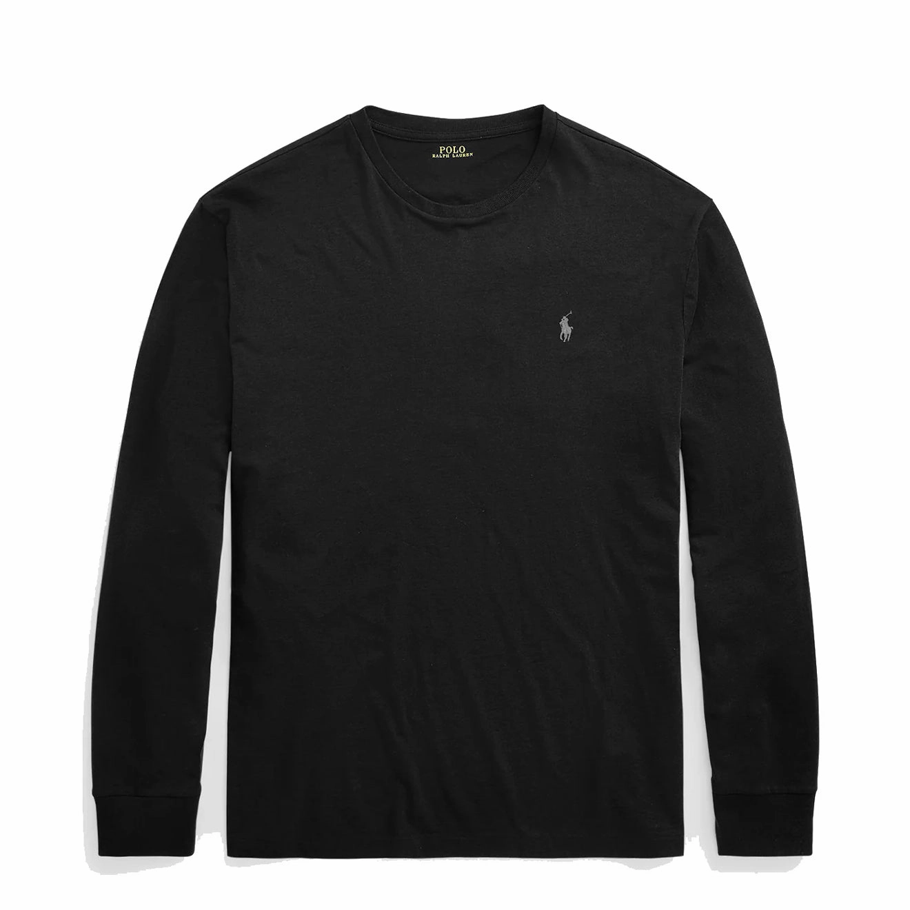 Polo Ralph Lauren Custom Slim Fit Ls T-Shirt Polo Black / Grey Pony Special Occasion Discount