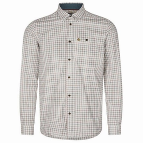 Seeland Oxford Mens Shooting Shirt - Grape Leaf/Terracotta Check Limited Time Discount