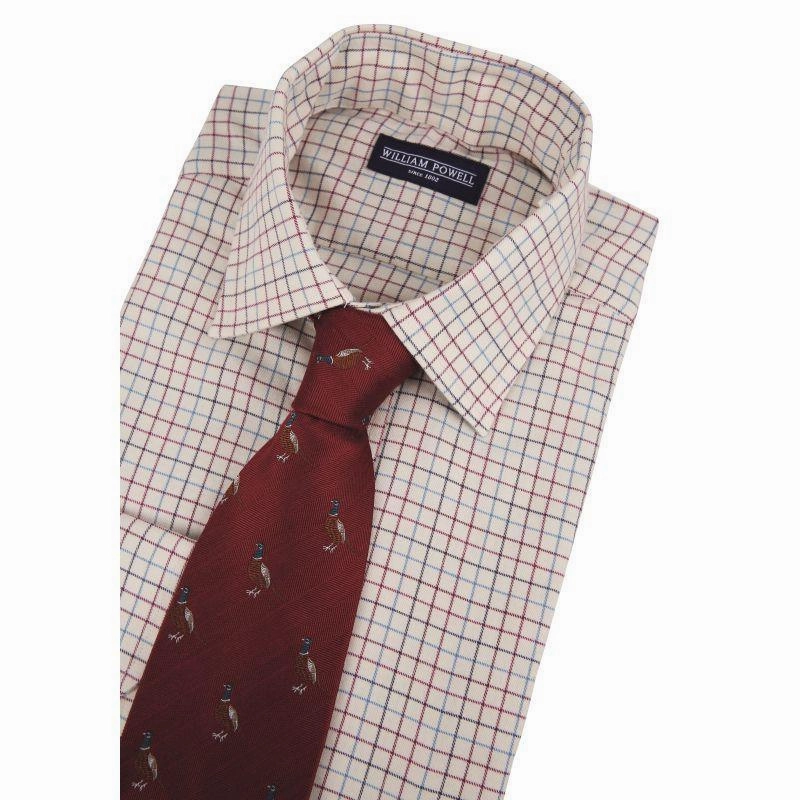William Powell Cotton Tattersall Mens Shooting Shirt - Blue Check Shop the Savings Now Instant Savings Deal