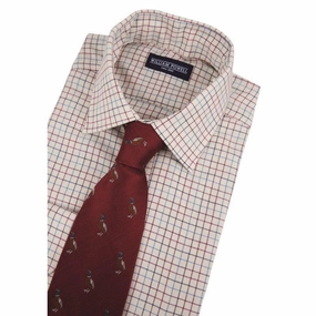 Clearance Sale Now Flash Sale Alert William Powell Cotton Tattersall Mens Shooting Shirt - Blue Check