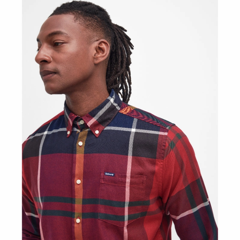 Shop Grab Offer Barbour Dunoon Mens Tailored Shirt - Red