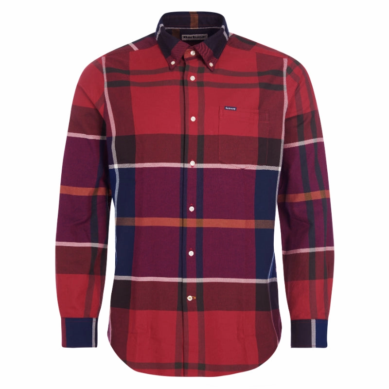 Barbour Dunoon Mens Tailored Shirt - Red GiftWorthy Sale