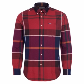 Barbour Dunoon Mens Tailored Shirt - Red GiftWorthy Sale