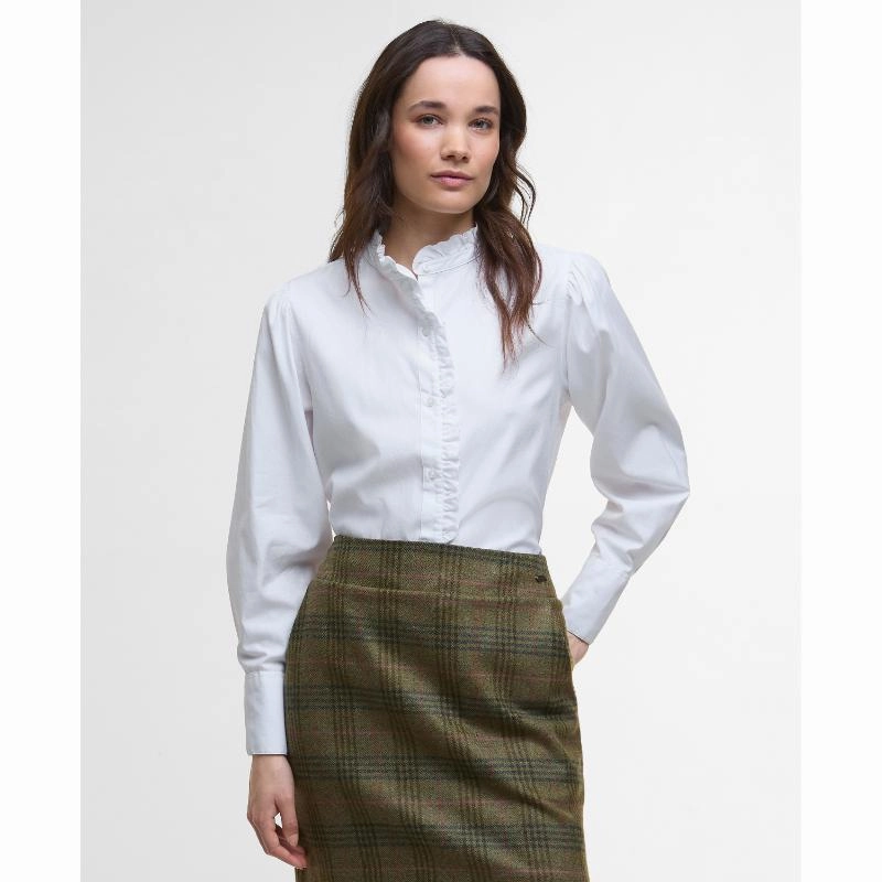 Barbour Embleton Ladies Shirt - White Instant Hot Deal