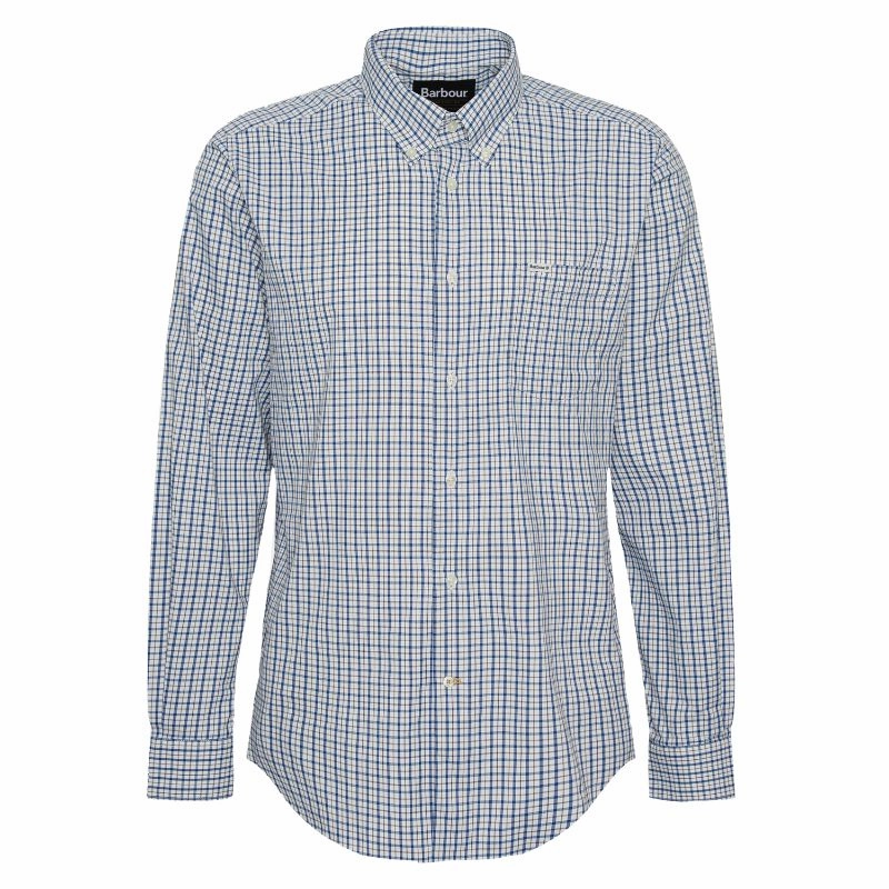 Dont Wait Save Today Barbour Teesdale Performance Mens Shirt - Navy