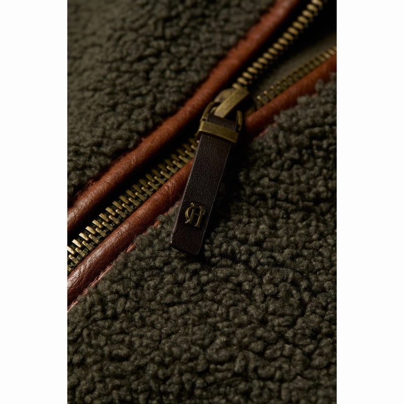 Holland Cooper Country Fleece Ladies Jacket - Khaki Borg Special Deals Online