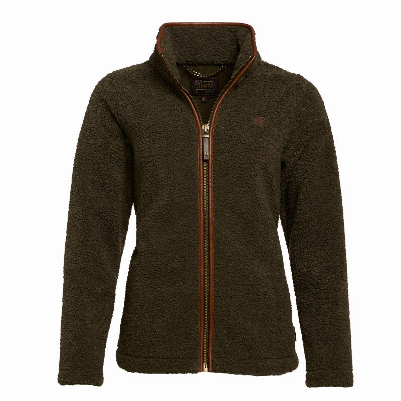 Holland Cooper Country Fleece Ladies Jacket - Khaki Borg Exclusive Online Offer Online Exclusive Savings