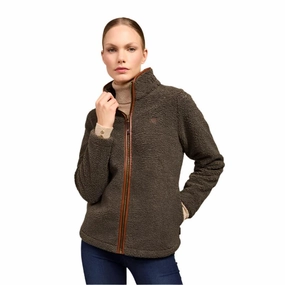 Holland Cooper Country Fleece Ladies Jacket - Khaki Borg Limited Stock Alert Weekend Sale Special