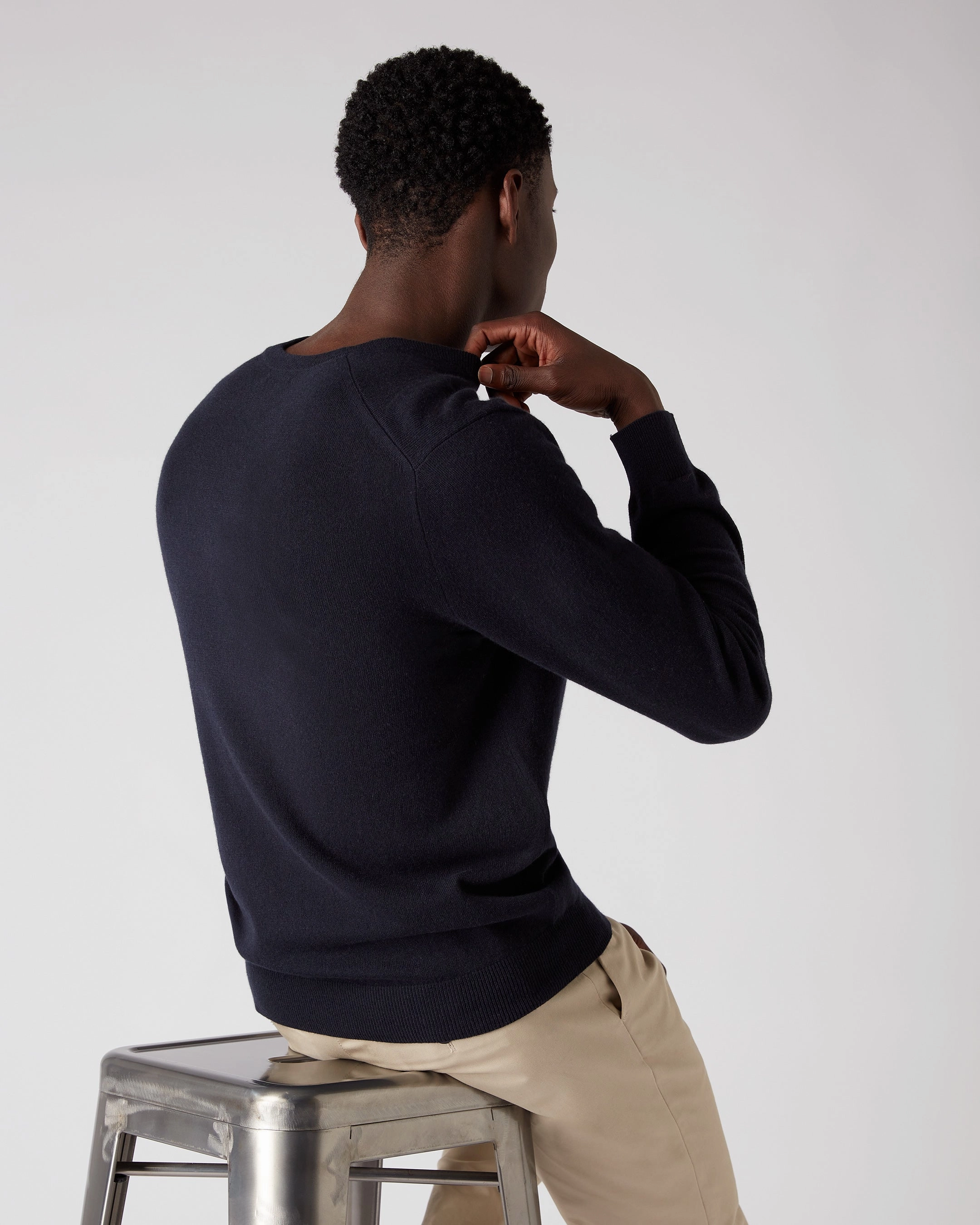 Men'S Burlington V Neck Cashmere Jumper Navy Blue Trending Now Discount