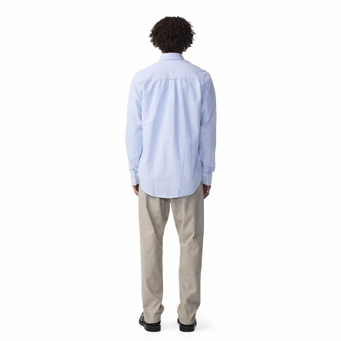 Limited Stock Alert Nn07 Colby Bd Logo Regular Fit Oxford Shirt Blue Stripe