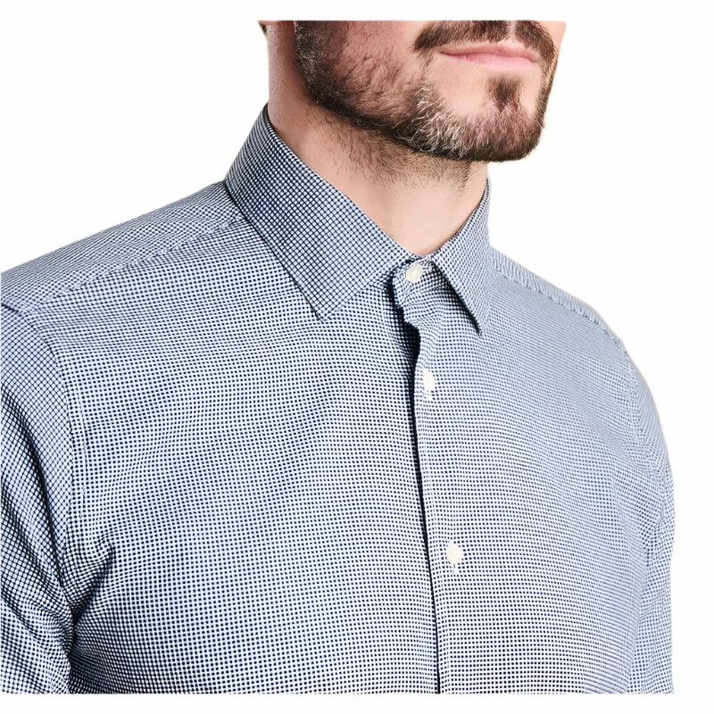 Grab It Fast Barbour Highfield Micro Gingham Mens Shirt - Racing Green