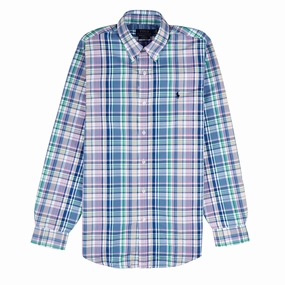 Polo Ralph Lauren Custom Fit Oxford Shirt Blue / Pink Multi Exclusive Deal Inside