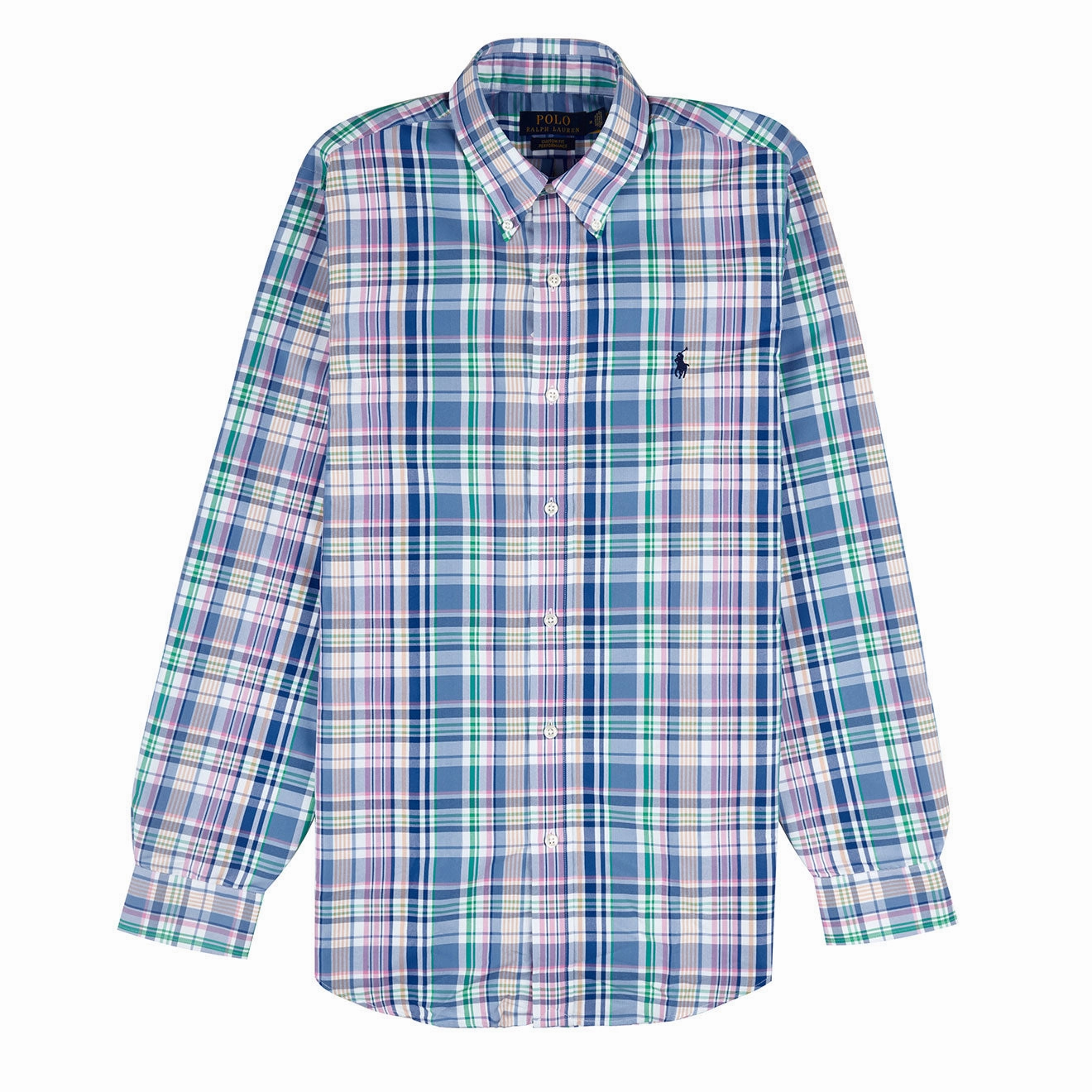 Polo Ralph Lauren Custom Fit Oxford Shirt Blue / Pink Multi Special Price Offer