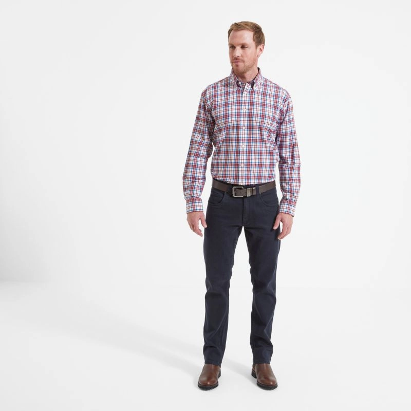 Schoffel Healey Tailored Mens Shirt - Bordeaux Limited Edition Offer Todays Mega Savings