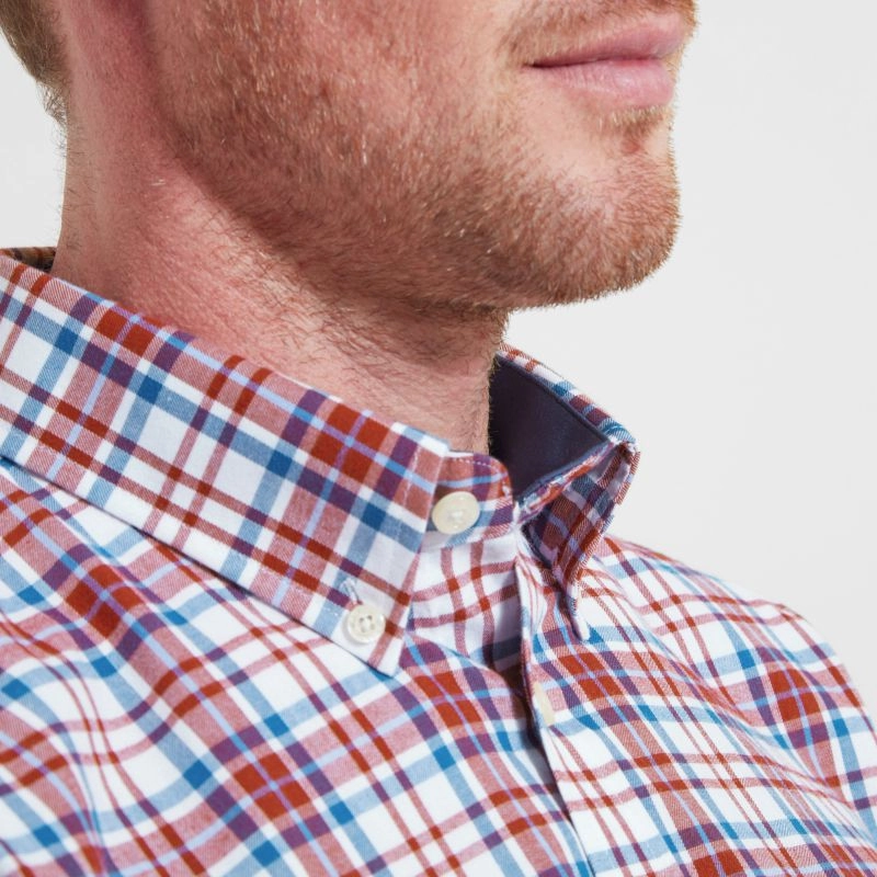 Hot Deals Today Schoffel Healey Tailored Mens Shirt - Bordeaux