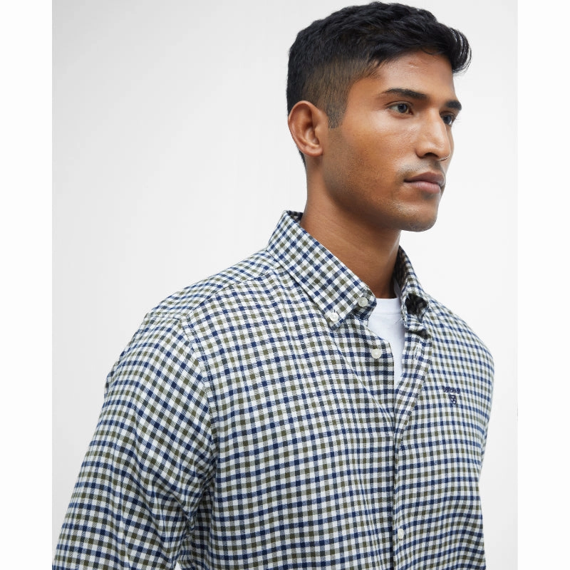 Barbour Finkle Mens Tailored Shirt - Olive Grab the Deal Now