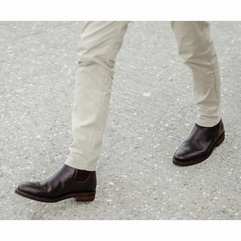 Hot Sale Today Le Chameau La Chelsea Cuir Mens Leather Boots - Marron Fonce