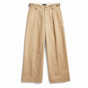 Limited Time Steal Grab Your Deal Today Rrl By Ralph Lauren Womens Cropped Cotton Wide-Leg Trouser New Military Khaki