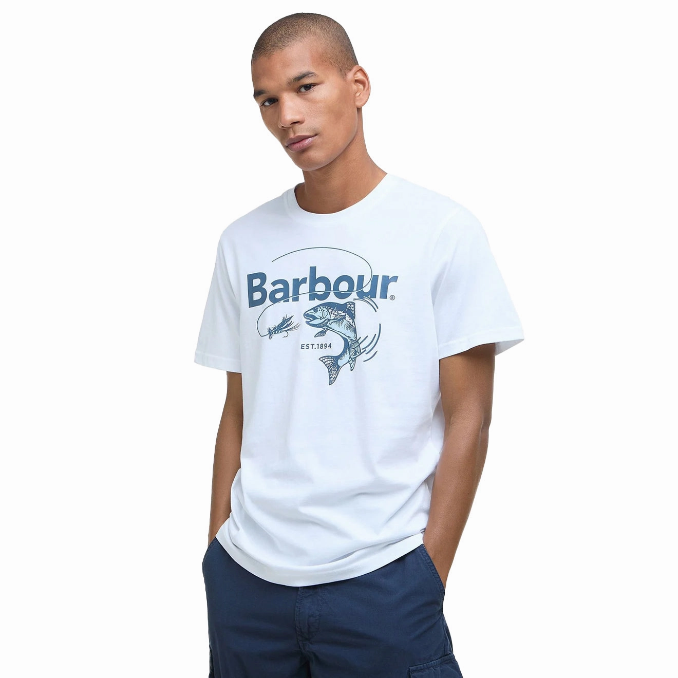 Clearance Blowout Barbour Lydd Graphic T-Shirt White