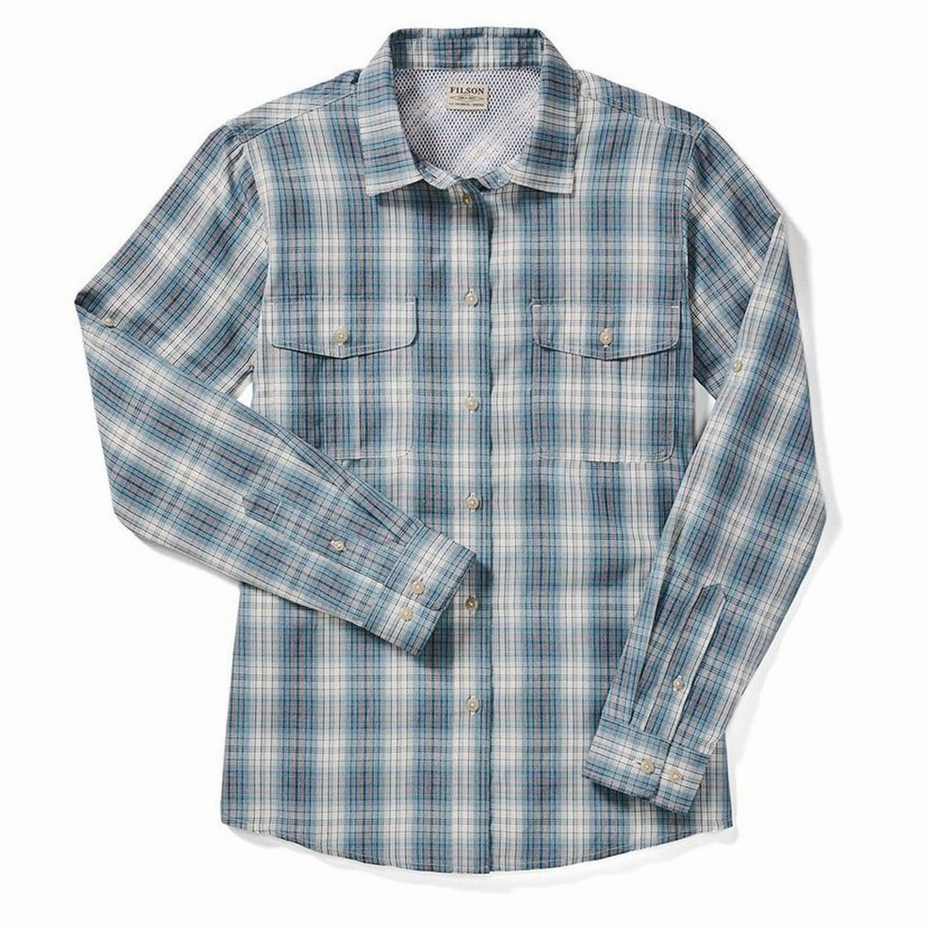 Mega Online Discount Filson Womens Lake Crescent Shirt Ivory/Teal/Orange