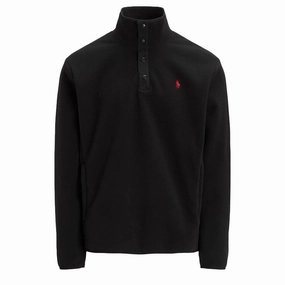 Polo Ralph Lauren Mockneck Pullover Fleece Polo Black / Polo Black Limited Stock Hot Deal