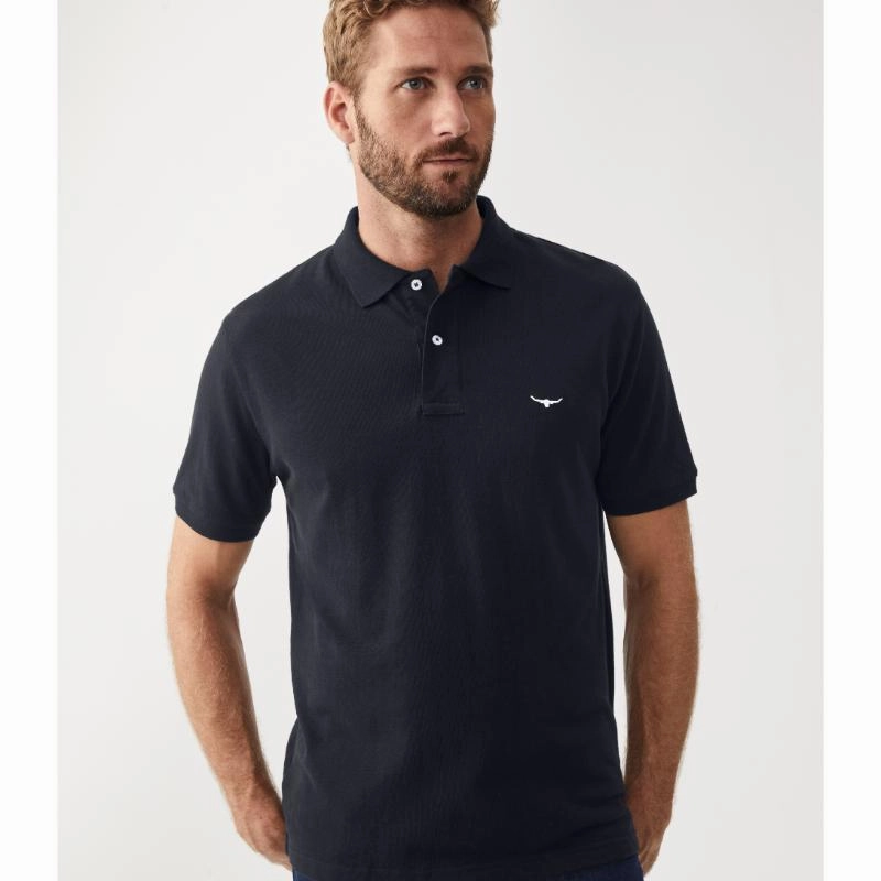 R.M.Williams Rod Mens Polo Shirt - Navy Mega Online Discount MustShop Sale