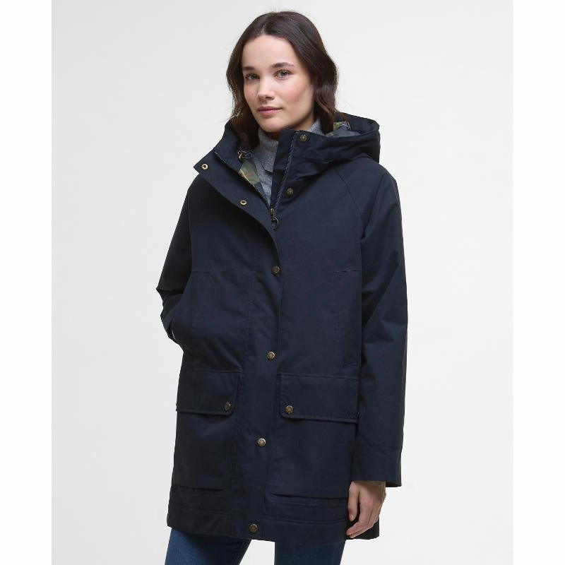 Barbour Winter Beadnell Waterproof Ladies Jacket - Deep Navy/Classic GiftWorthy Sale Clearance Savings Now