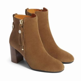 Fairfax & Favor Oakham Ladies Suede Heeled Ankle Boot - Tan Today Only Special Hot Pick Online